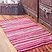 Poowe Cotton Handmade Reversible Chindi Rag Rugs,Multi Color Hand Woven Striped Area Bath Rug Mat Carpet with Tassels Machine Washable,for Laundry Room Kitchen Livingroom Hallway Entryway 20