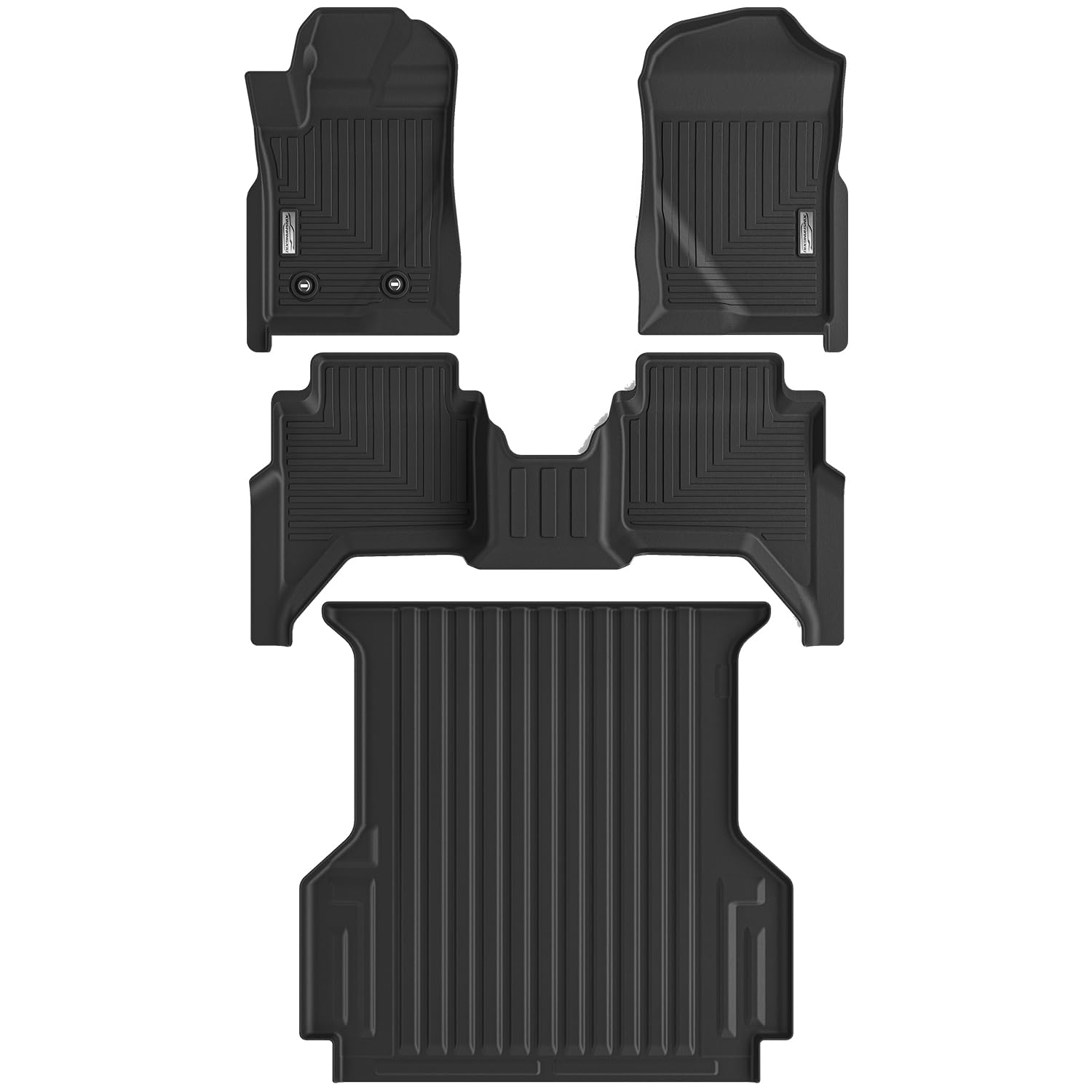 XINSHANGXIU Floor Mats & Truck Bed Mat for 2024 2025 2026 Ford Ranger,1st 2nd Row and a 5ft Short Bed Bedmat,TPE All Weather Protection Slush Floor