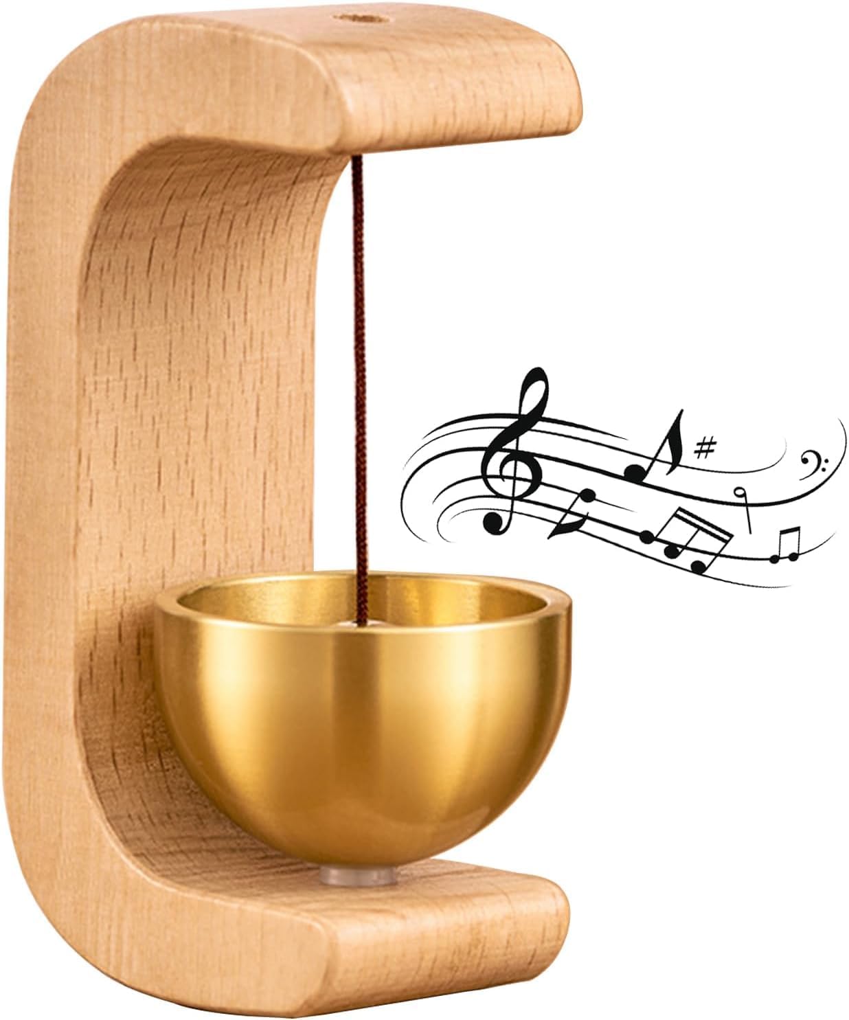 TakshHaven Beech Wooden Door Chime with Brass Bell, Dopamine Door Bell for Home, Self-Adhesive Magnetic Doorbell, Serene Acoustic for Home & Shop, Shopkeepers Door Chime, Ideal Housewarming Gift-image-12