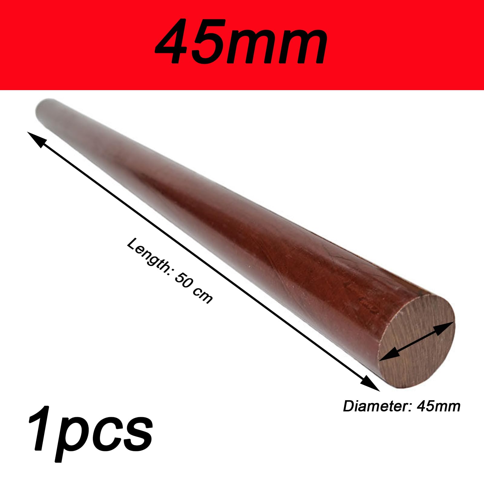Bakelit Stab für Elektrische Isolierung Hochfeste Phenolharz Rundstange für Industrielle und DIY Anwendungen,45mm*0.5m
