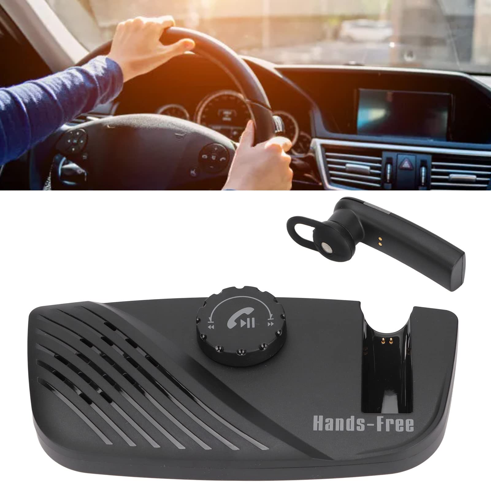 Bewinner Vivavoce per Auto Bluetooth 5.0 con Cancellazione del Rumore e Connessione Multipunto, Kit Altoparlanti Vivavoce per Chiamate Chiare, Suono Stereo Ad Alta Definizione, Supporto per Aletta