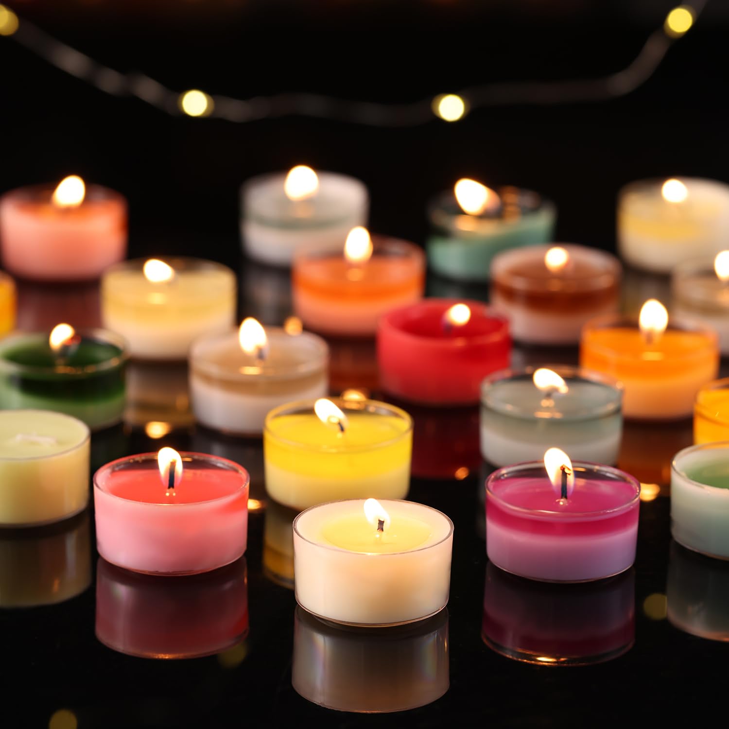Velas de té perfumadas, Vanilla Embrace, paquete de 48 velas de té 100% cera de palma, color marfil, 6 horas de combustión, velas de té de aromaterapia de vainilla para relajación, hogar, spa, eventos