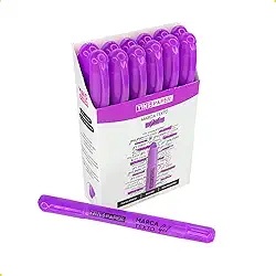 Marca Texto Gel Neon Caixa com 12 Unidades Para Bíblia Documentos Escola Não Mancha a Folha (Lilás)