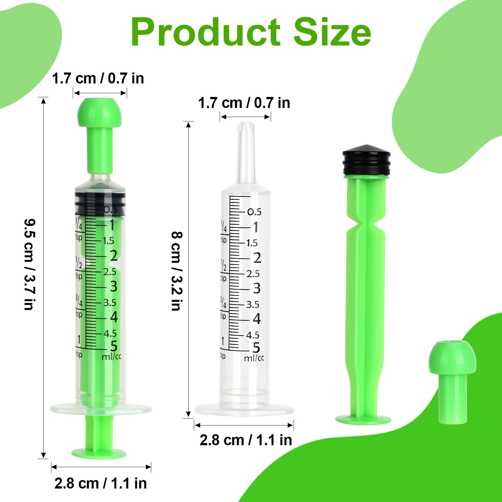 Strzykawki 5 ml – 10 sztuk strzykawek z pokrywką, strzykawka bez igły, strzykawka z tworzywa sztucznego, strzykawka dozująca, do laboratorium, roślin, oleju silnikowego lub płynu hamulcowego