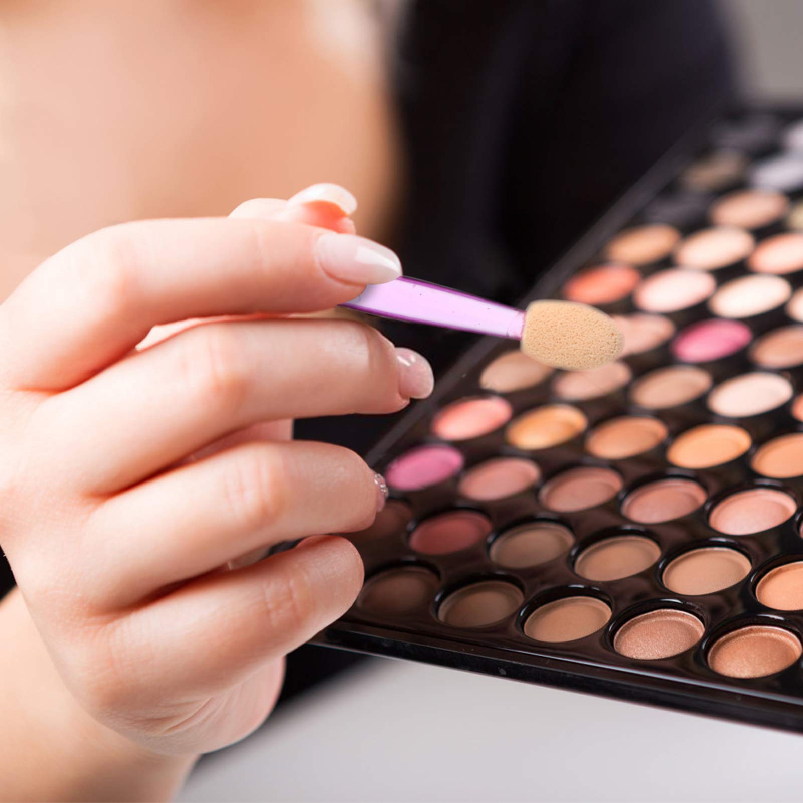 WOFASHPURET Extra Large Sponge Eye Shadow Brush Set 250pcs/5 Boxes Dual Sided Makeup Applicator Non-scratch Material for Travel Daily Use