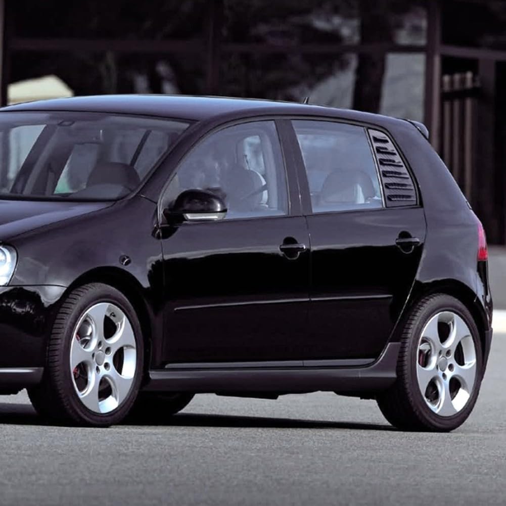 Heckscheiben Jalousie Abdeckung für Golf 5 MK5 2003-2008, ABS Seitenfenster Trim Spoiler mit UV-Schutz und Privatsphäre, Carbon Faser Optik (2 Stück)(Glossy Black)