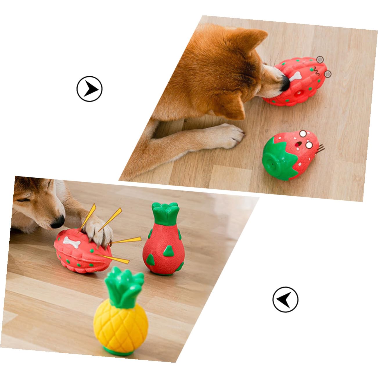 Beaupretty Lot De 5 Jouets Interactifs Et Résistants pour Chiens À Mâcher Portables en Forme De Fruit Adorable