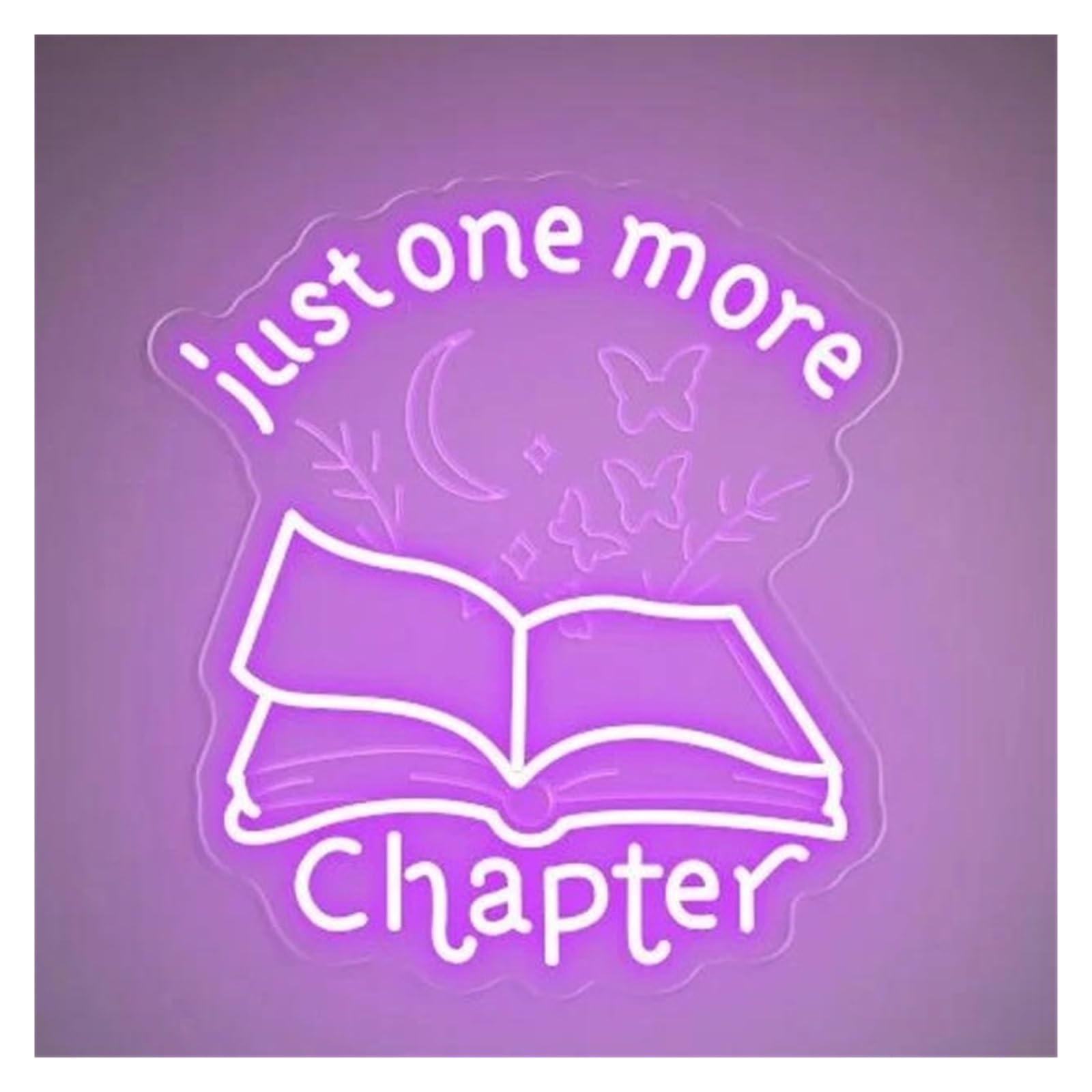 Scritta luminosa Insegna Al Neon"Just One More Chapter" Da Parete, Lampade Decorative, Camera Da Letto, Casa, Biblioteca, Libreria Per Amanti Dei Libri, 42cm(B)