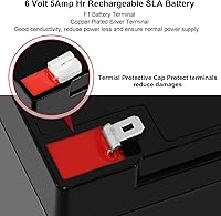 Vista 4 de Miady - Batería recargable sellada de ácido de plomo 6V 5Ah (1 paquete)