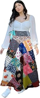 Image of Colorful Patchwork Boho Floral Wrap Skirt – Vibrant Free-Spirited Beach Charm Multicolor