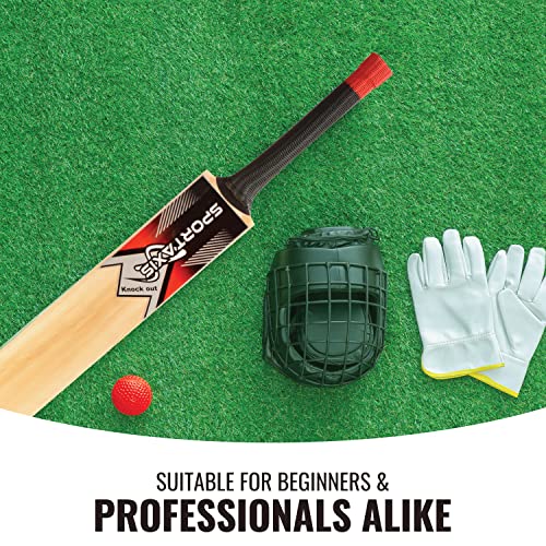 image for SPORTAXIS Wooden Kashmir Willow Cricket Bat with a Foam-Padded Bag- St