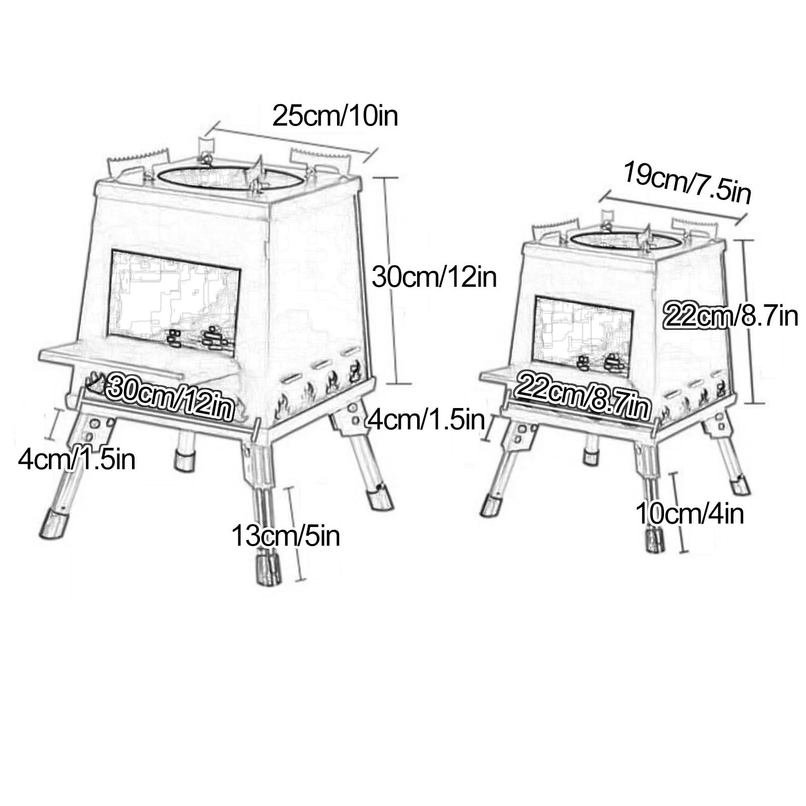 Réchaud à bois de camping portable, poêle à bois pliable pour la cuisine et le chauffage, réchaud d'extérieur léger avec sac de rangement pour pique-nique, randonnée, barbecue et voyage