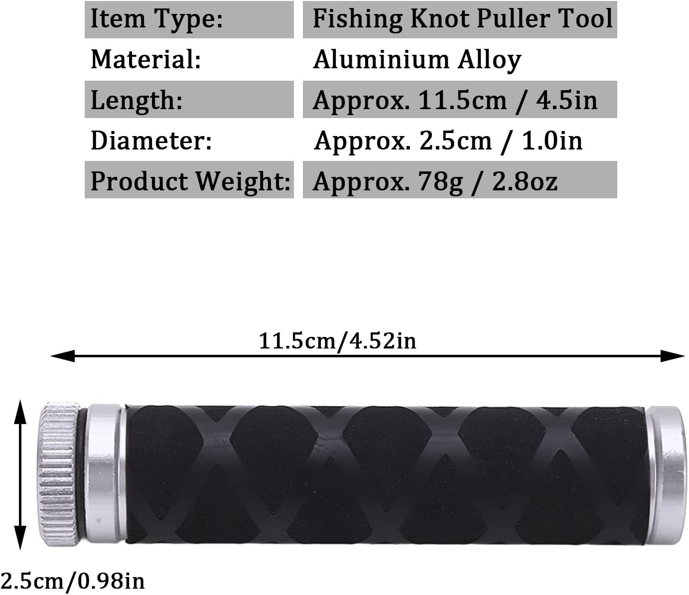 OUKENS Fishing Line Dragger, Aluminium Alloy Silver Fishing Knot Puller Tool Assist, Fishing Line Knotting Device Tension Line Dragger for Freshwater Saltwater Fishing
