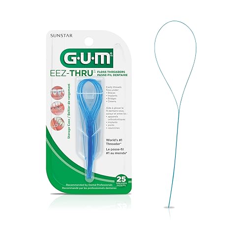 GUM EEZ-Thru Floss Threaders, Dental Flossers for Braces, Bridges, & Implants