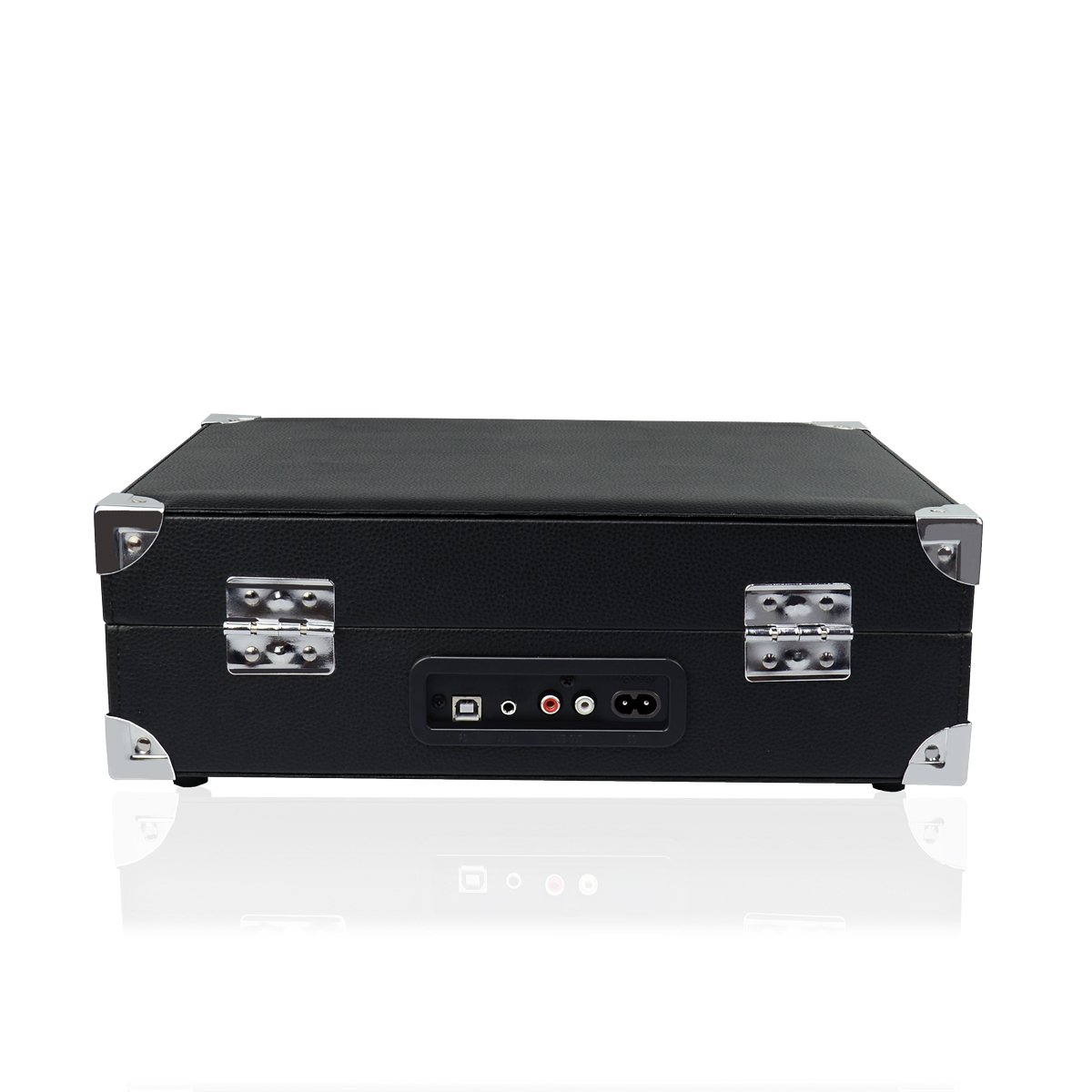 mbeat Tourne-Disque USB Style Mallette rétro en Vinyle MP3, Haut-parleurs stéréo intégrés, Couleur Noire