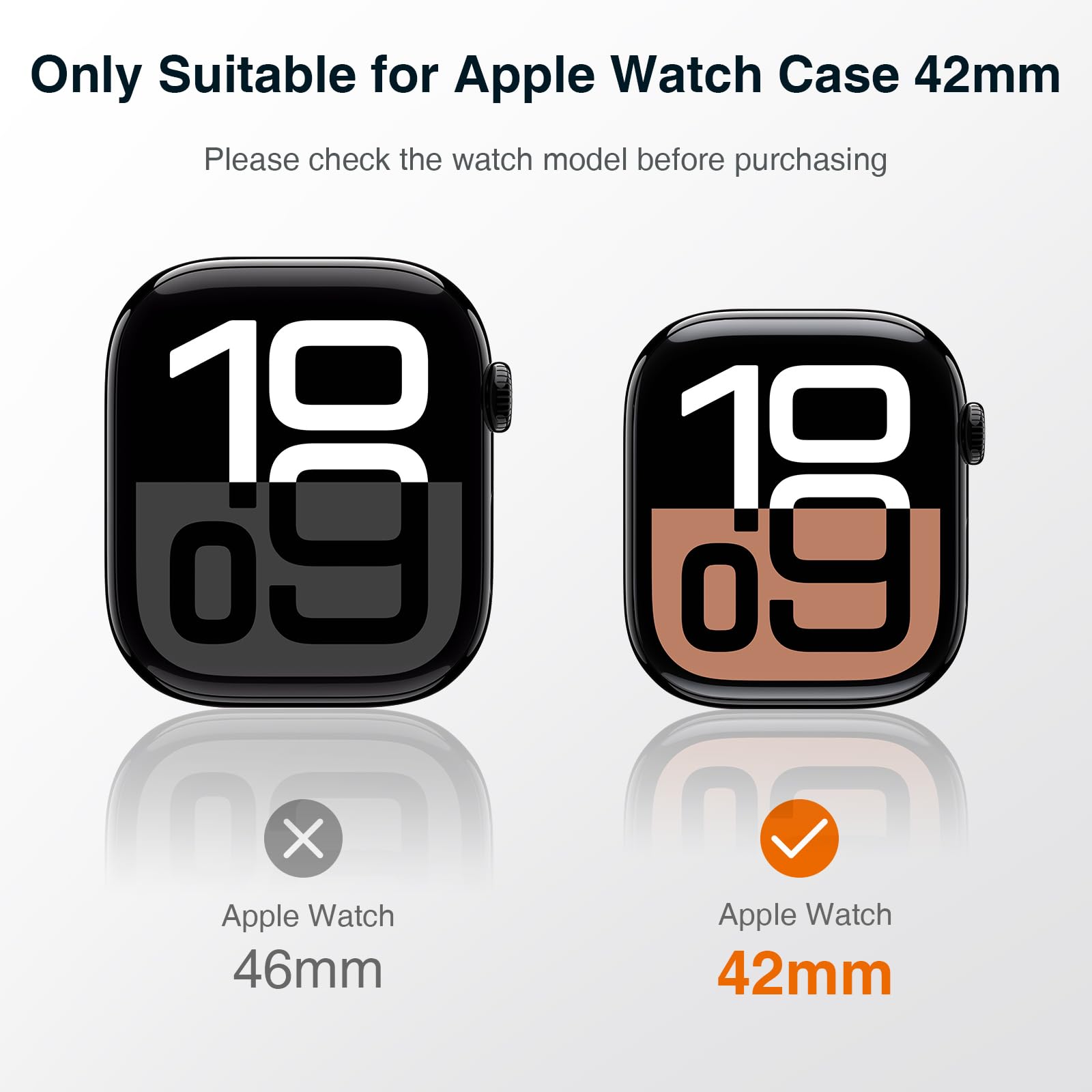 LK 2 Pezzi Cover per Apple Watch Series 10 42mm, Vetro Temperato Cover Custodia per Apple Watch Series 10 42mm, [Durezza 9H] [HD Clear][Senza Bolle] [Anti-Graffio]-clear