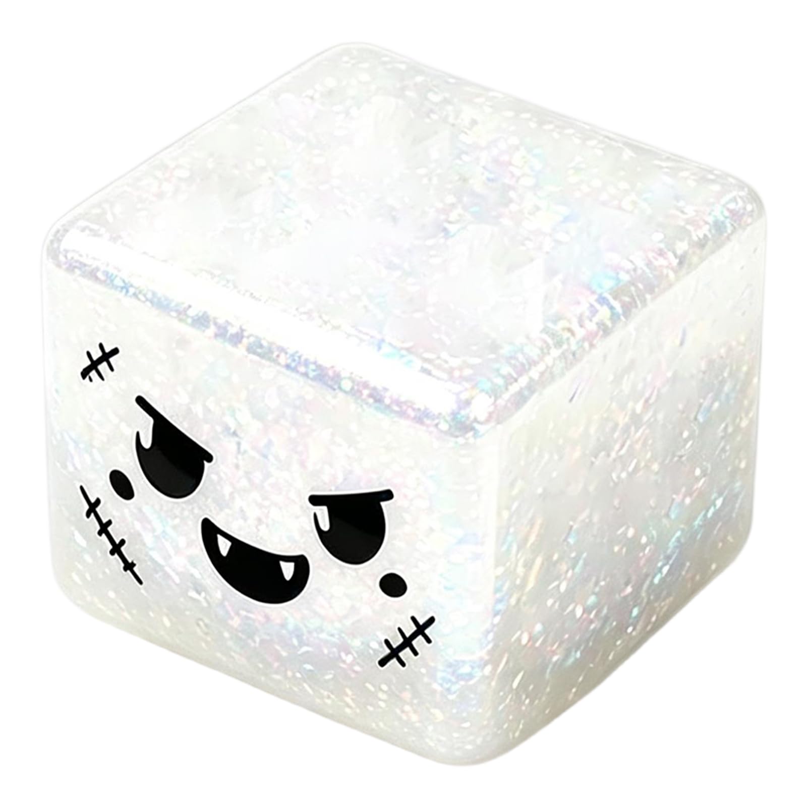 5.5cm Squishy Fidget Toys for Kids 3+ Teens & Adults, White Skull Halloween Soft Squeeze Sensory Toy for Stress Anxiety Relief, Party Favors for Focus & Calm