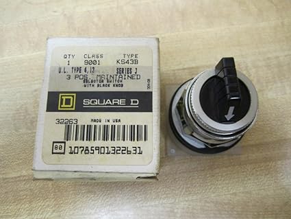 Square D 3-Position Push Button Rocker Switch, ON-OFF-ON, IP54, 1 Count, 61x28x46 inches