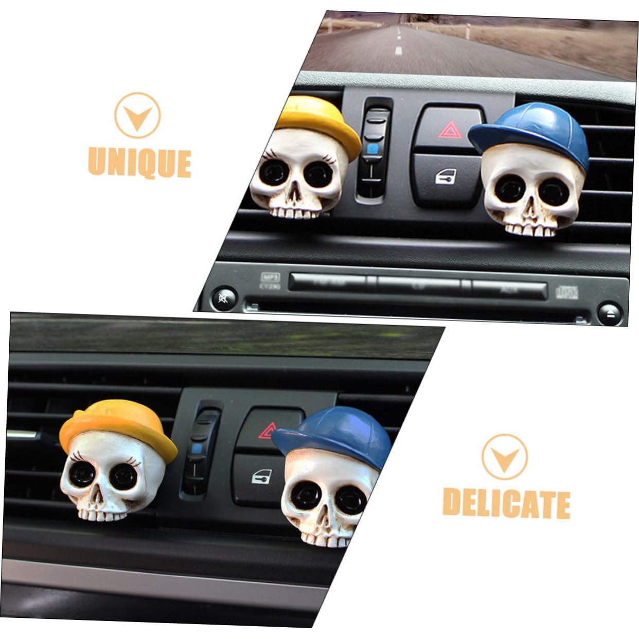 SOLUSTRE 10pezzi Clip Decorativa Per Bocchetta Auto Forma Di Teschio Da Accessori Per Interni Auto Di Halloween Atmosfera Festiva Casa e Ufficio