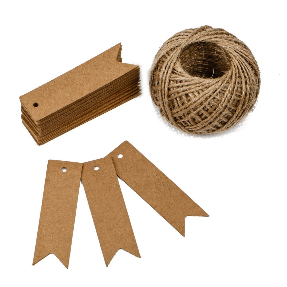 Buy 100PCS Kraft Paper Gift Tags with String Vintage Wedding Hang Price