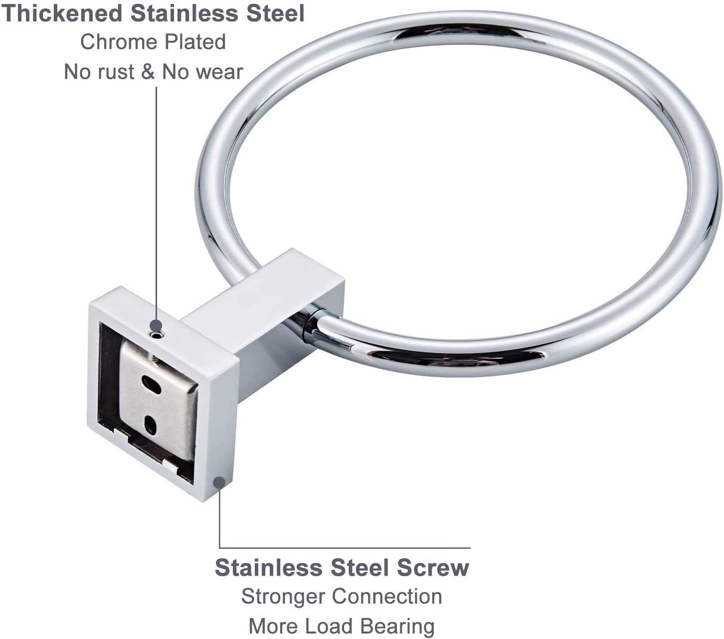 YUET Toallero de Anilla, Porta Toallas Redondo, Acero Inoxidable Percha De Baño, Anillo De Toalla para Baño, Cocina, Montaje en Pared (Plata)
