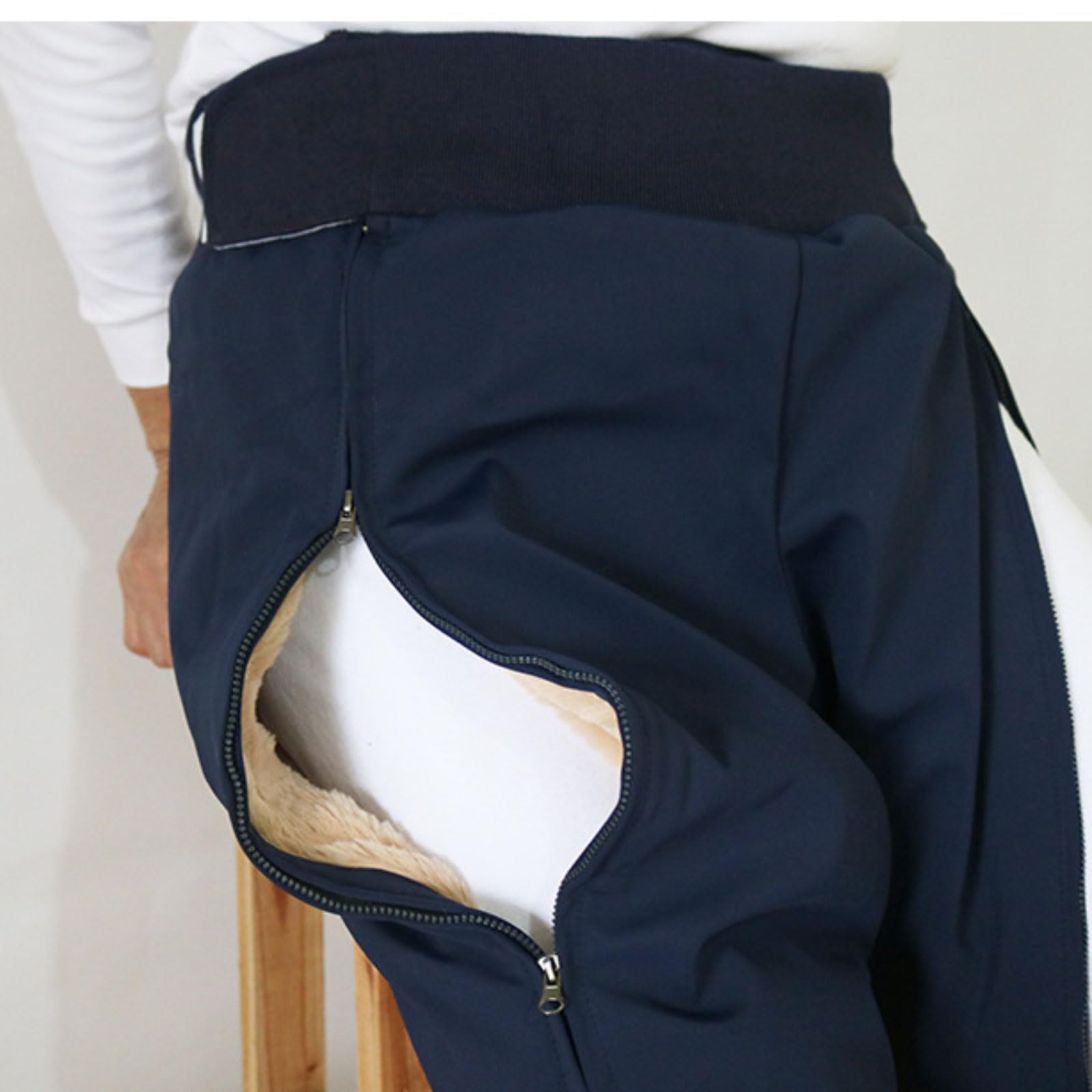 esmen Camice Pantaloni Invernali da Uomo in Cotone per la Cura, Completamente Aperti, più Abiti da paziente in Velluto Spesso, Pantaloni per chirurgia delle Abbigliamento Infermieristico