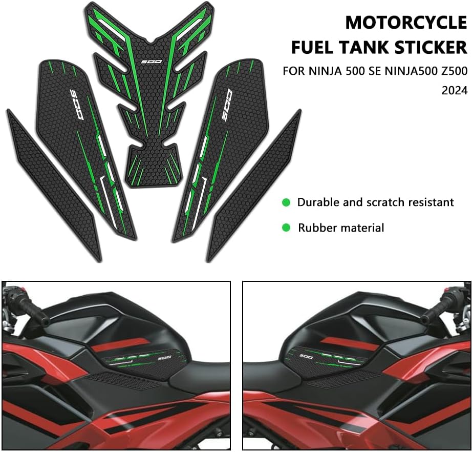 for Ninia 500 Z500 Ninia500 SE 2024 2025 Accessories Side FuelTank Pad Protector Stickers Decal Gas Knee Grip Traction Pad Ninja 400 Z400 2018-2025 Tank Pad