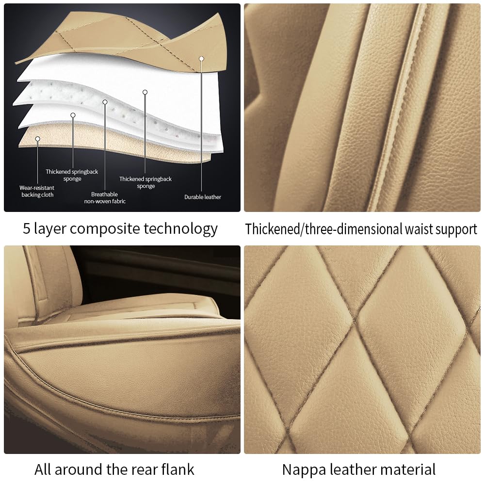 5 Seat Covers for Nissan Rogue 2008-2024 Nappa Leather Car Seat Covers Car Seat Cushions Waterproof Soft Car — view 5