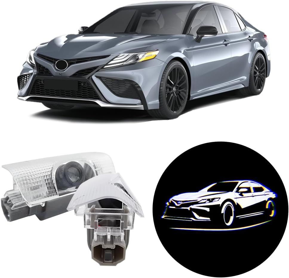 akarin 2 PCS LED Car Door Logo Lights Compatible for Camry xv70 xv50 xv40 2007-present Courtesy Projector Laser Welcome Light Puddle Lamp Easy Installation Car Accessories (forward)