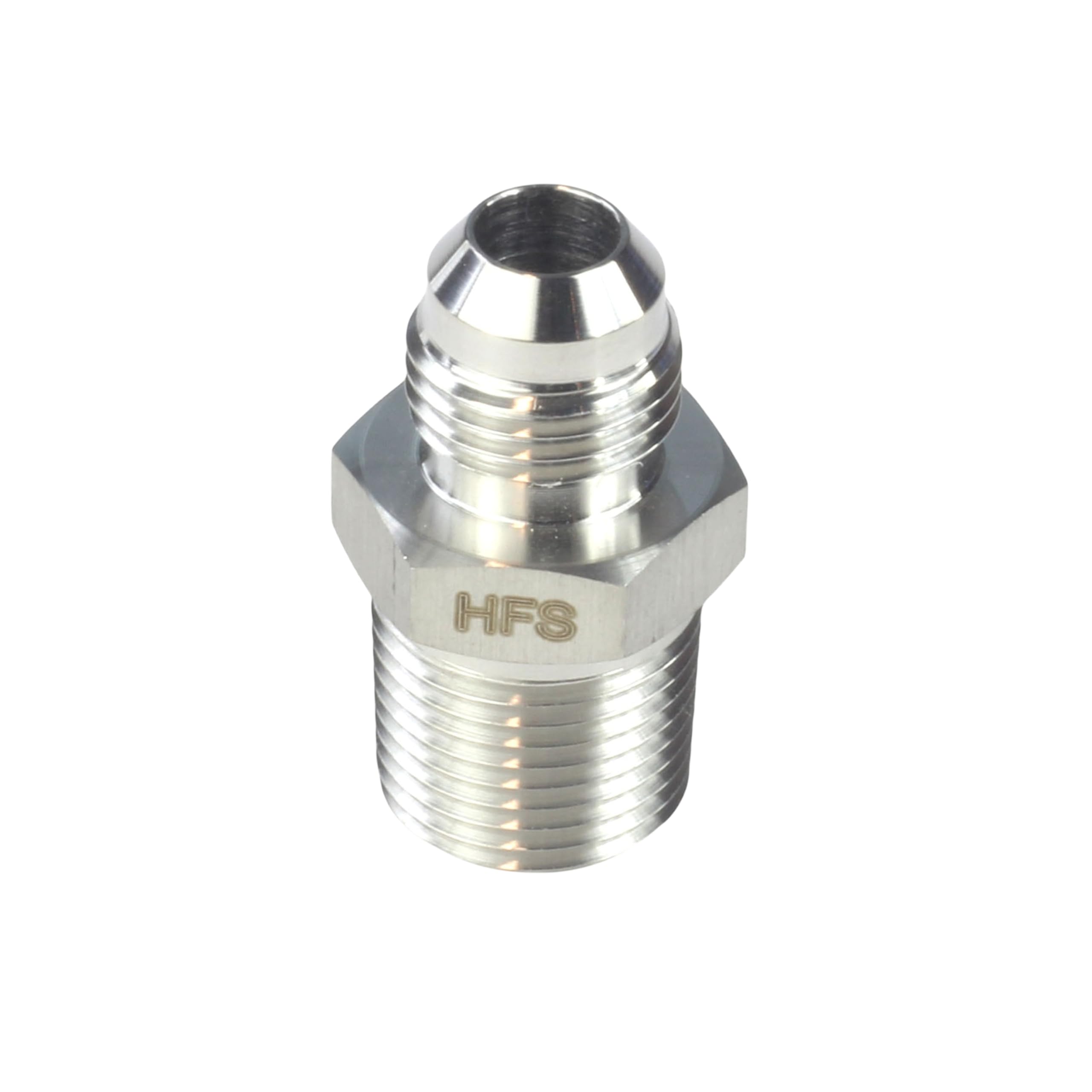 HFS(R) 3/8" NPT Male to 3/8" JIC Male Adapter Flared Tube Fitting Pipe Connector Stainless Steel 304
