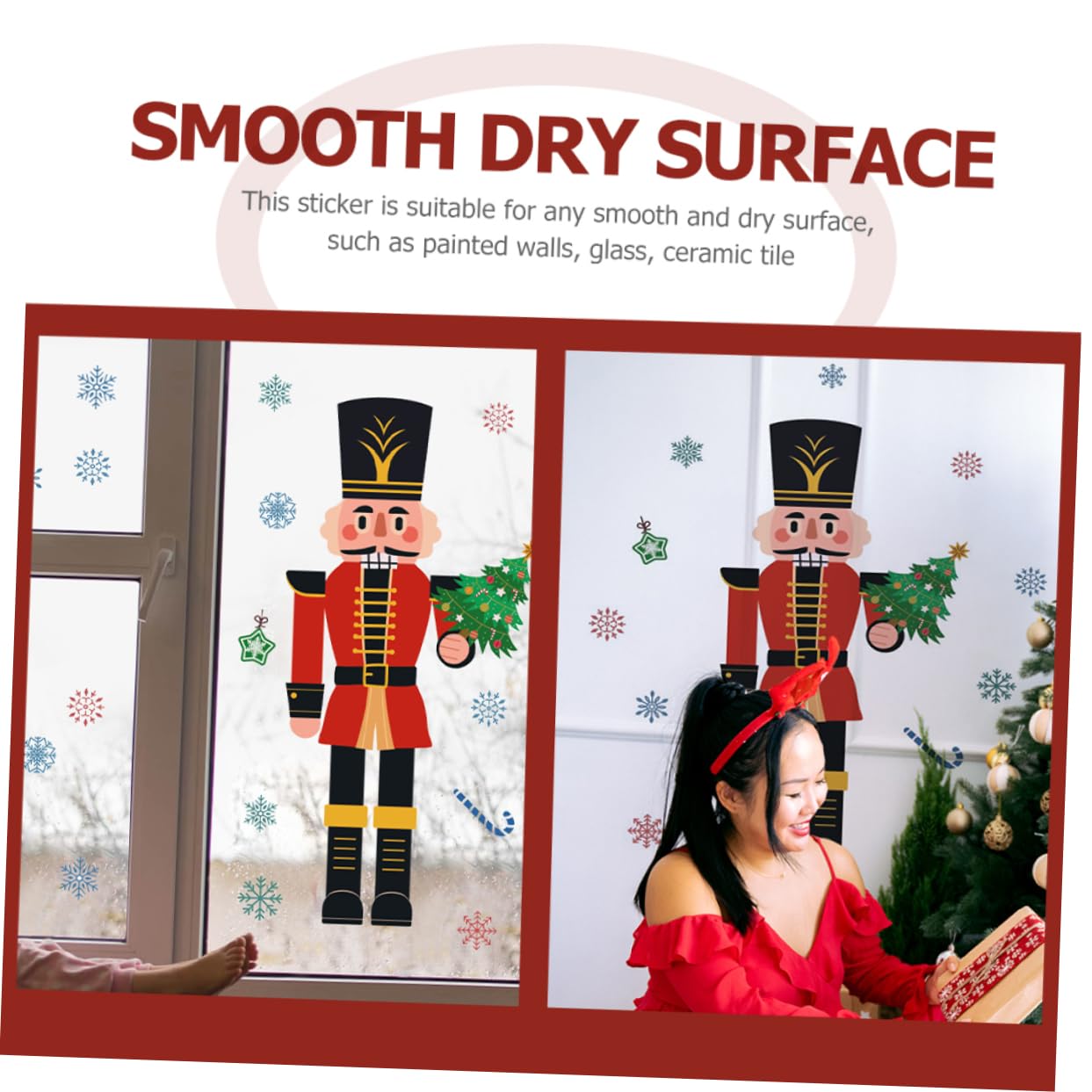 TOPBATHY 5 Piezas Pegatinas Navideñas Para Ventanas Adornos Navideños Etiqueta De La Ventana Calcomanías Navideñas Para Ventanas Ventana De Cascanueces Se Aferra De Polivinilo
