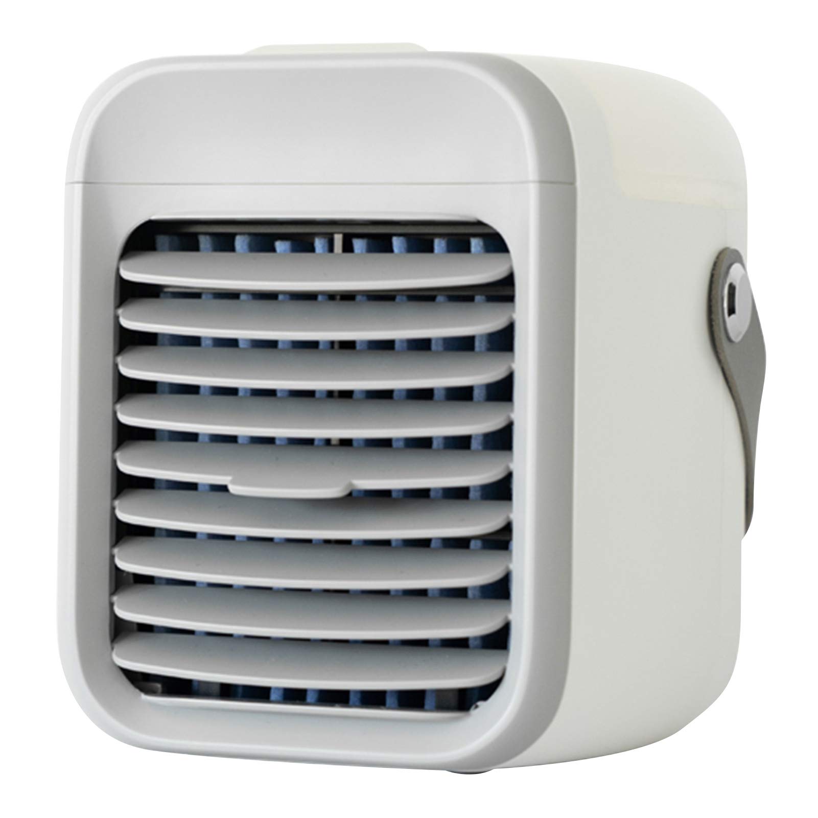 Mini Enfriador de Aire, Ventilador acondicionador portátil con función de filtración humidificador de refrigeración, 3 velocidades, luz nocturna, respetuoso con el medio ambiente, verano