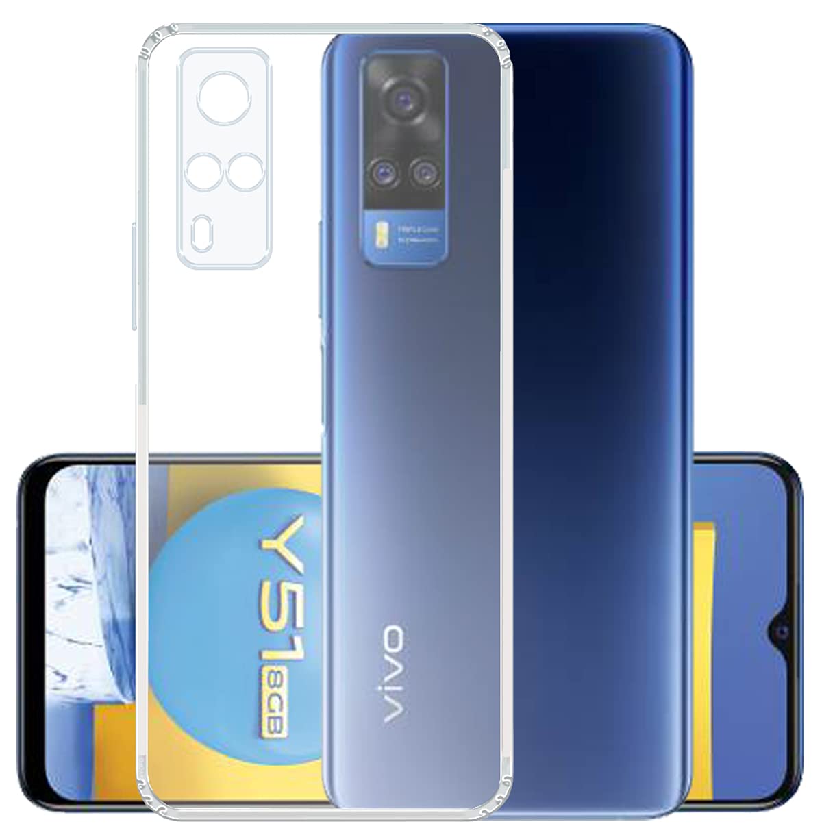 YOFO Silicone Transparent Back Cover for Vivo Y51(2020) - Camera Protection with Anti Dust Plug (B0969MW7DD) Amazon Price History, Amazon Price Tracker