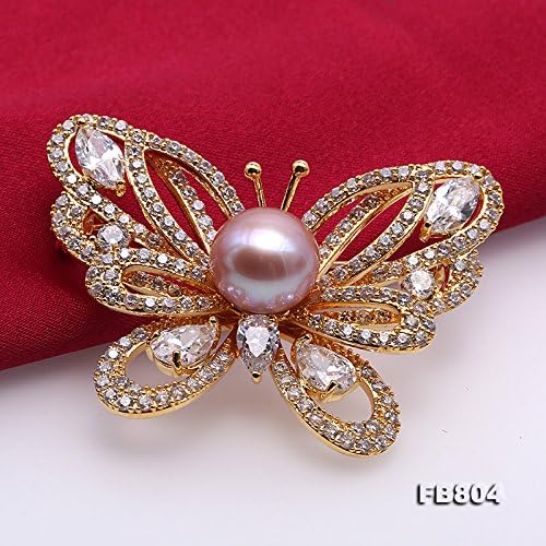 Miniatura 5 de JYX Pearl Pin Extraordinario Grande 0.531 in Broche De Perla Blanca Joyería De Las Mujeres Broches De Navidad, Perla, nácar