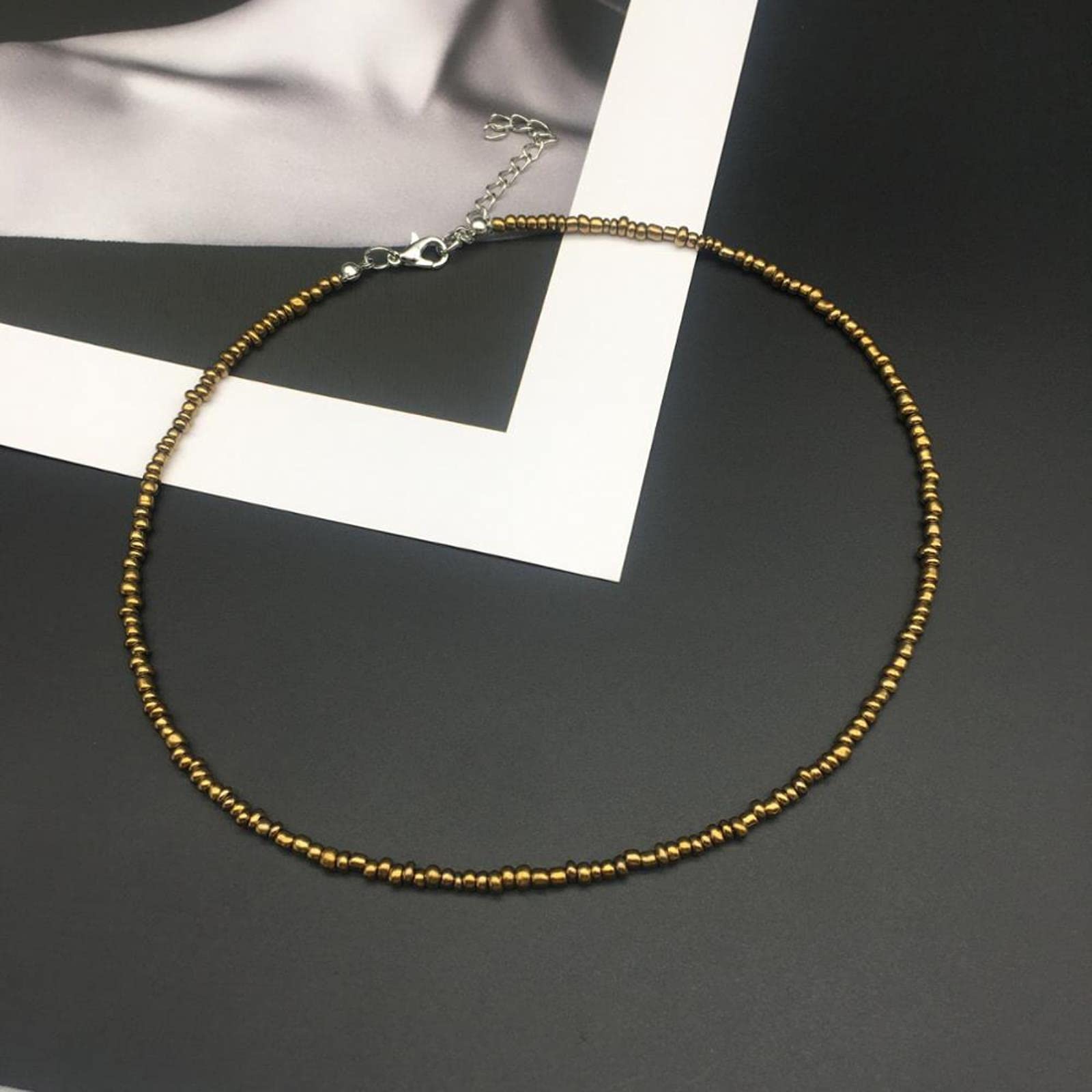 Halsketting - Choker Cassis - Witte parels