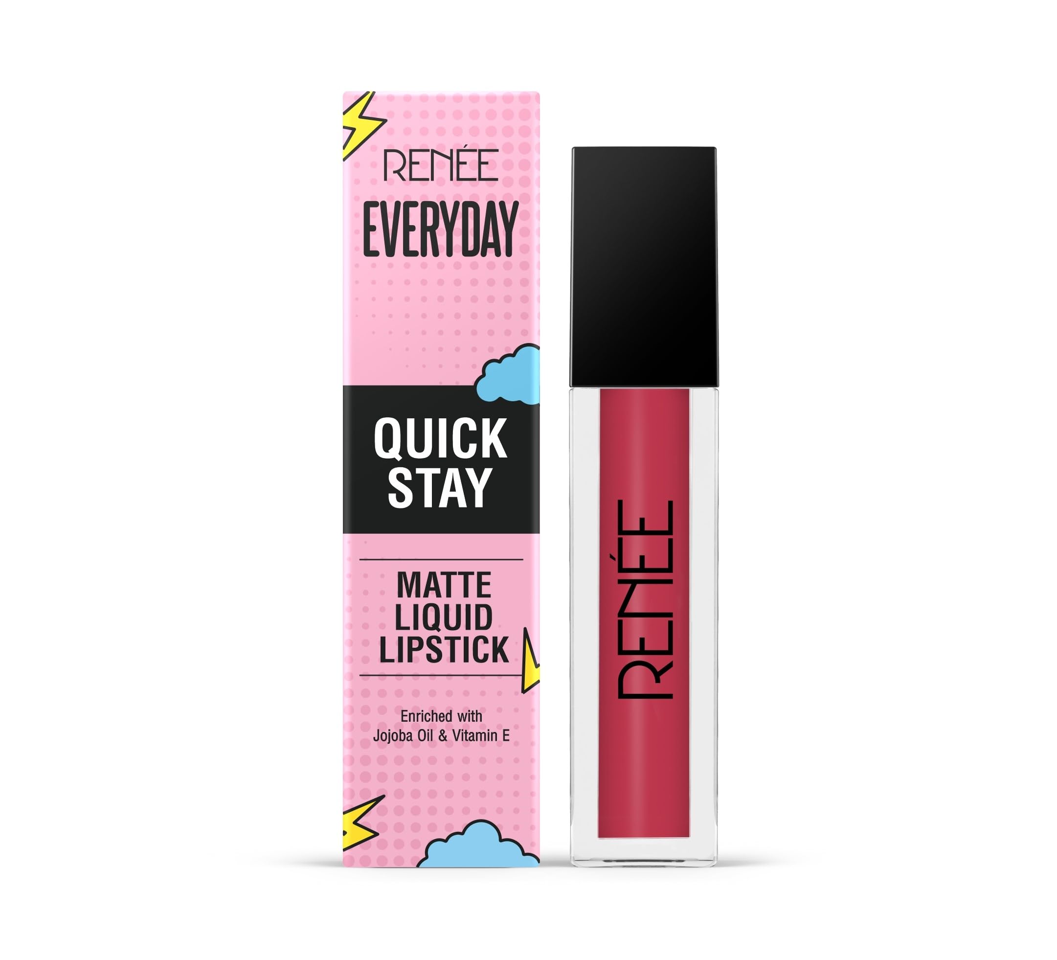 RENEE Everyday Quick Stay Liquid Lipstick - Peach Fizz, Matte Long Wear Lip Colour for Women, Lightweight Hydrating Non Drying Formula with Jojoba Oil and Vitamin E, Rich Colour Payoff, 1 ml-picture-36
