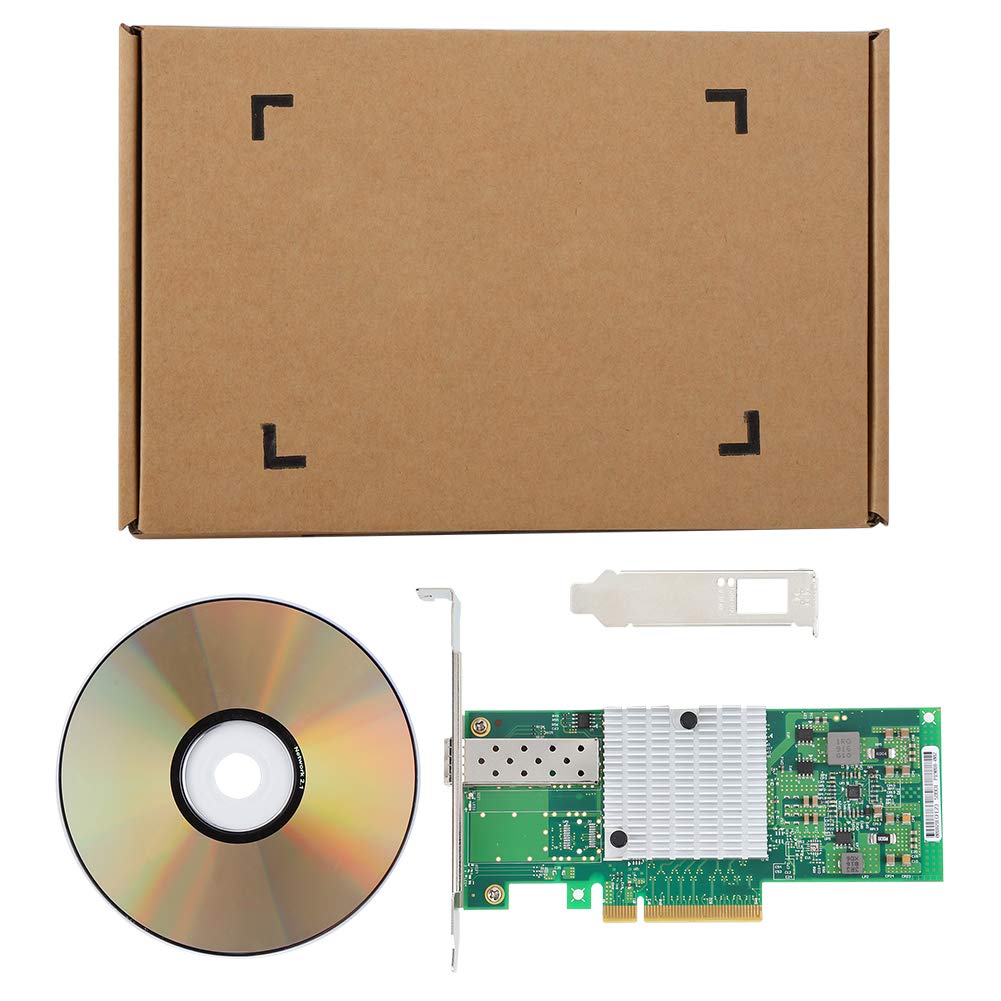 ASHATA Carte Réseau PCIE, Carte Réseau Fibre Optique 10 Gbit/s, Port Unique pour Puce 82599EN E10G41BTDA X520-DA1, Carte Réseau Gigabit avec Interface Carte mère: PCI-Express 2.0 5.0