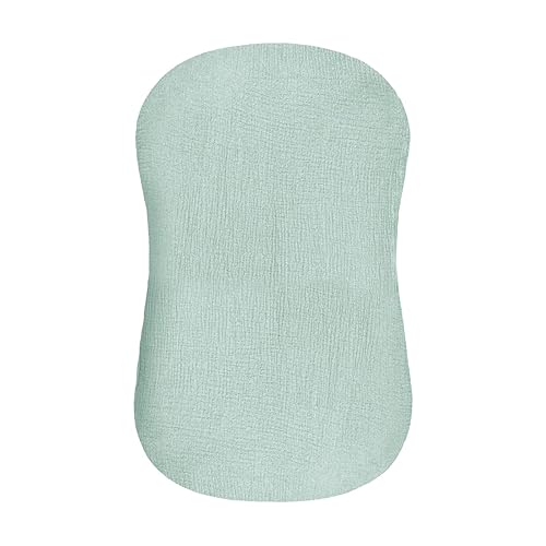 Hooyax Funda de muselina para tumbona de bebé, funda suave de algodón orgánico para recién nacidos, para bebés niños y niñas (azul-verde)