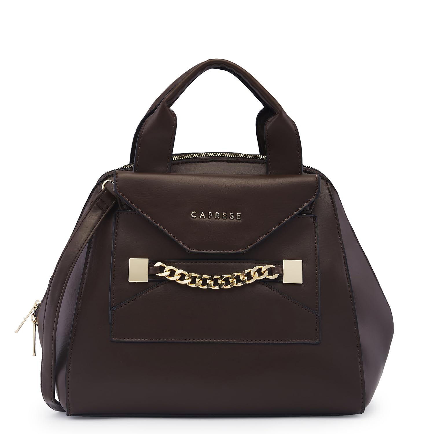 Caprese Lucie Satchel, Brown-Large | Sleek Handbag for Women with Secure Top Zip | Perfect for Casual & Daily Use (B0DDCPSC7S) Amazon Price History, Amazon Price Tracker