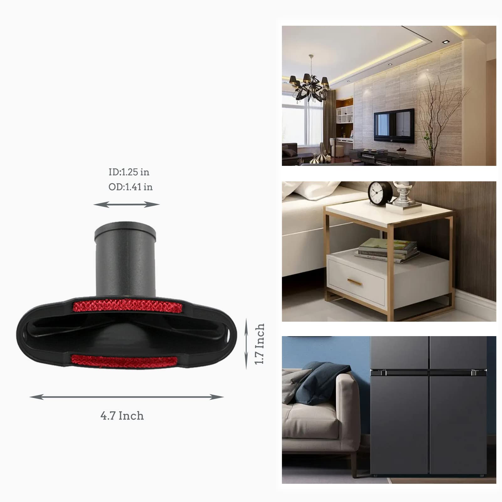Accesorios y cepillos de vacío de 1 1/4 pulgadas para accesorios de aspiradora de tienda, kit de limpieza del hogar, boquilla de cepillo, herramienta para hendiduras con adaptador para manguera de 1 a