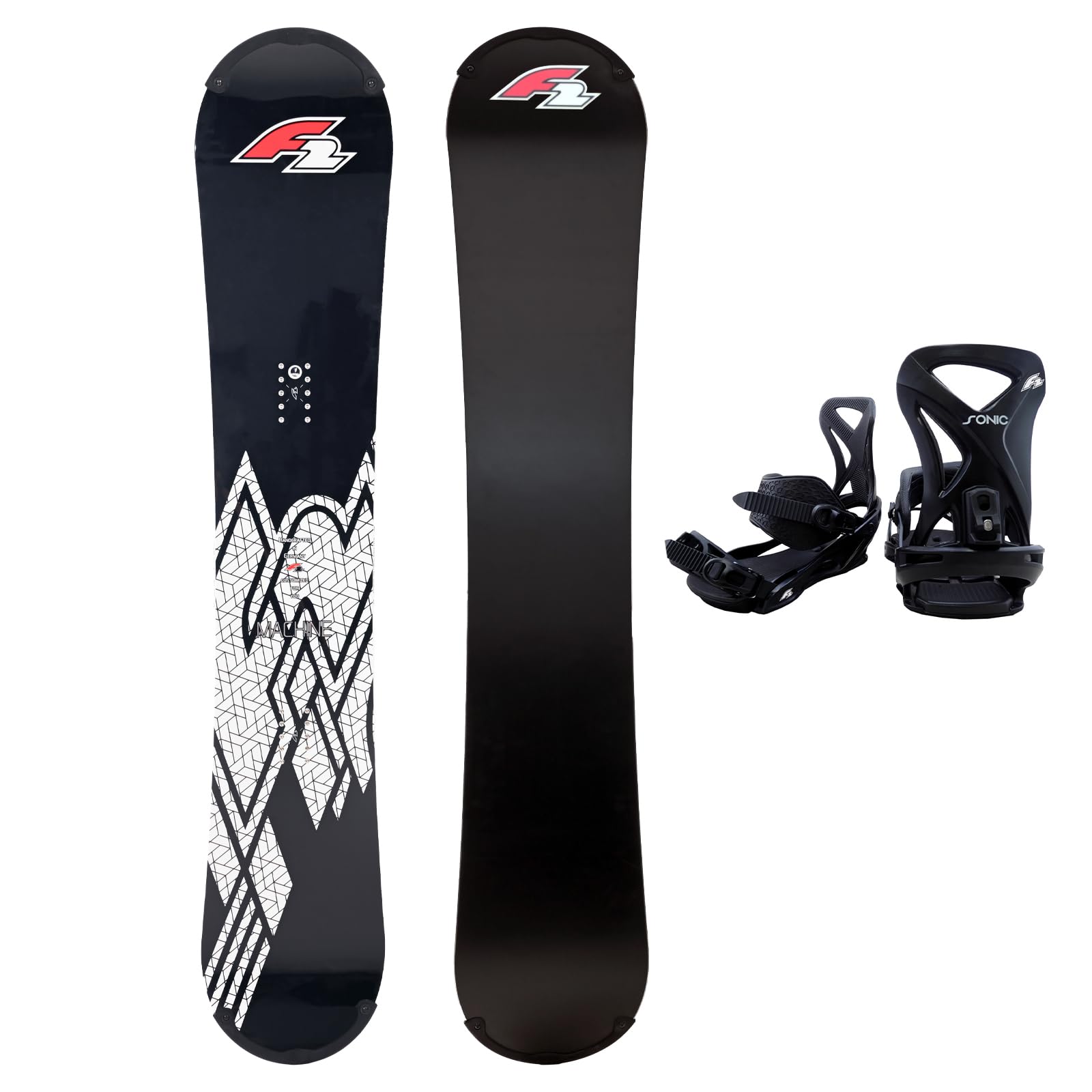 F2 Set Snowboard Rental Machine mit Protector + Bindung Größen wählbar
