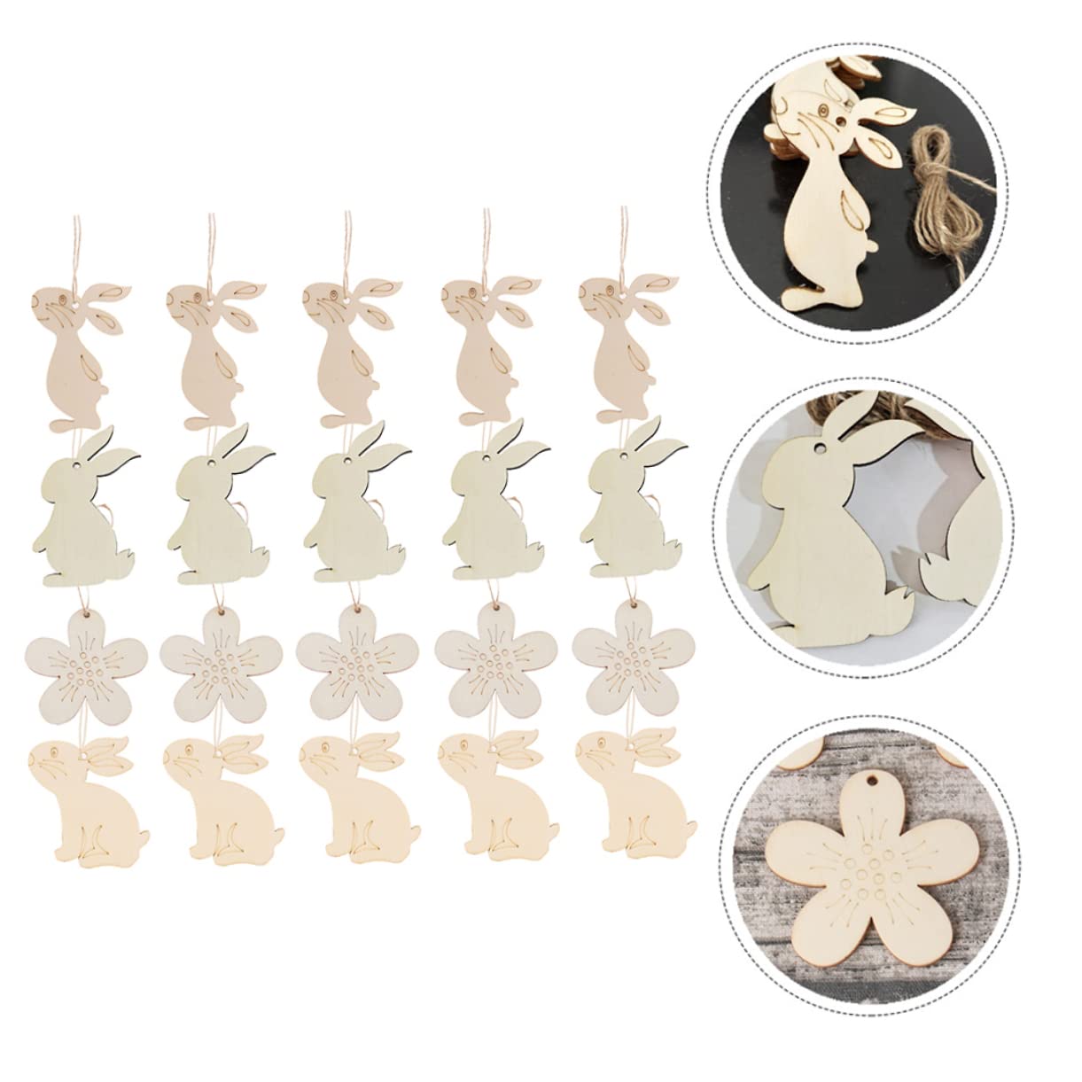 Operitacx 3 Set Ornamenti Pasquali Incantesimi Di Natale Gnomi Kit Decorazione Casa Home Decoration Decorazioni Per Uova Ciondoli Festivi Pendenti A Forma Di Coniglio Di Legno 40 Pezzi * 3