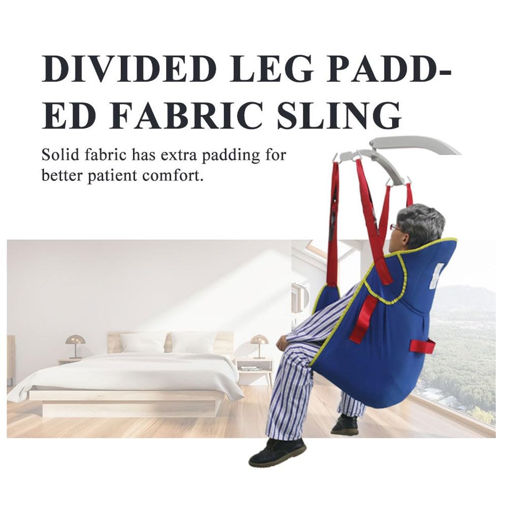 Arnés Elevación Paciente Cuerpo Completo, Grúa Paciente, Eslinga Elevación con para Paciente Y Minusválido, para Posicionamiento Y Elevación La Cama,Carga MáXima 230 Kg Large
