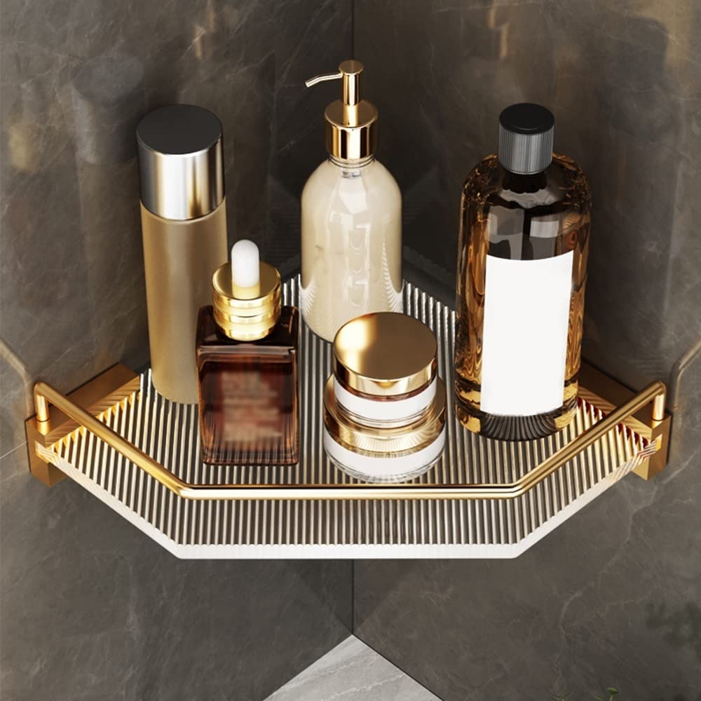 Corner Shower Caddy Acrylic Triangle Shelf Bathroom Shower Room Storage Rack Wall Mounted Bathtub Organizer Shower Organizer Color