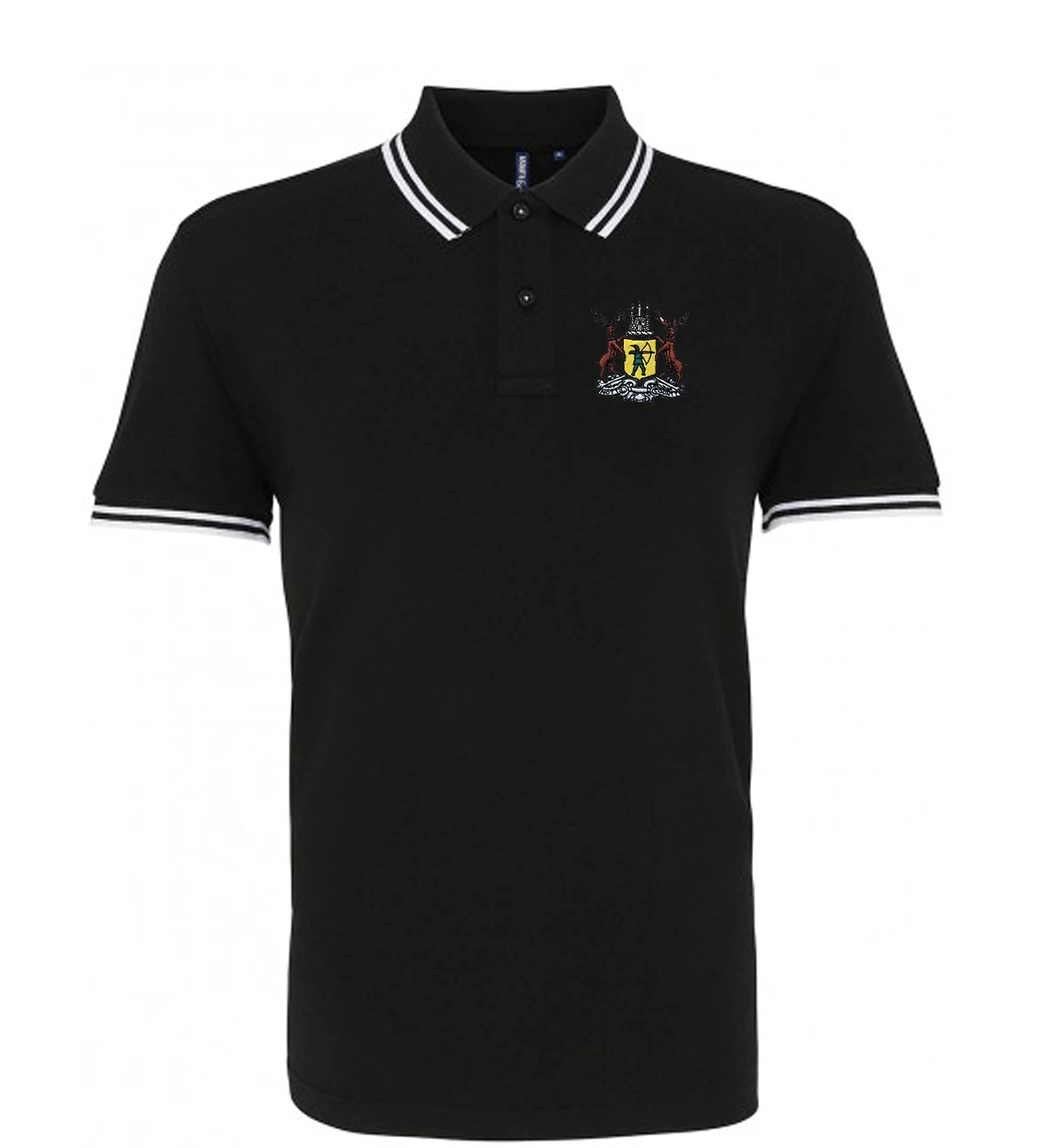 Old School Football Unisex Black/White Notts Cty. 1950-1970S Retro Football Iconic Polo Embroidered Logo