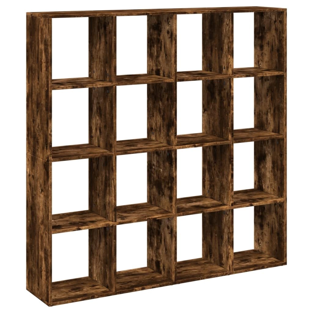 vidaXL Book Cabinet Smoked Oak 137,5x29x137,5 cm Engineered Wood