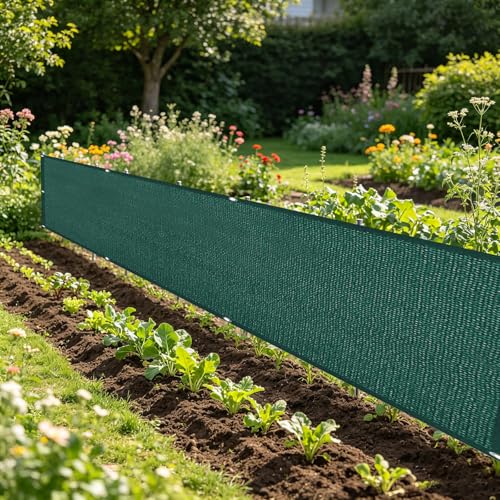 LIHUANE Pantalla Privacidad Balcón 130 x 290 cm Protección contra El Viento Protección Solar Balcon Privacidad con Cuerda y Bridas para Balcones Jardines Terrazas, Verde Oscuro