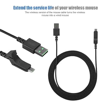 Wendry Mouse Cable, Fast USB Cable/USB Line Gaming Mouse Replacement for,Black