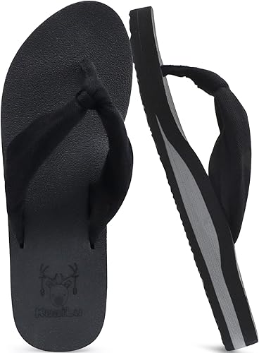 KuaiLu Chanclas para mujer con soporte de arco para yoga, cómodas sandalias de verano para la playa, caminar, sandalias acolchadas para interiores y
