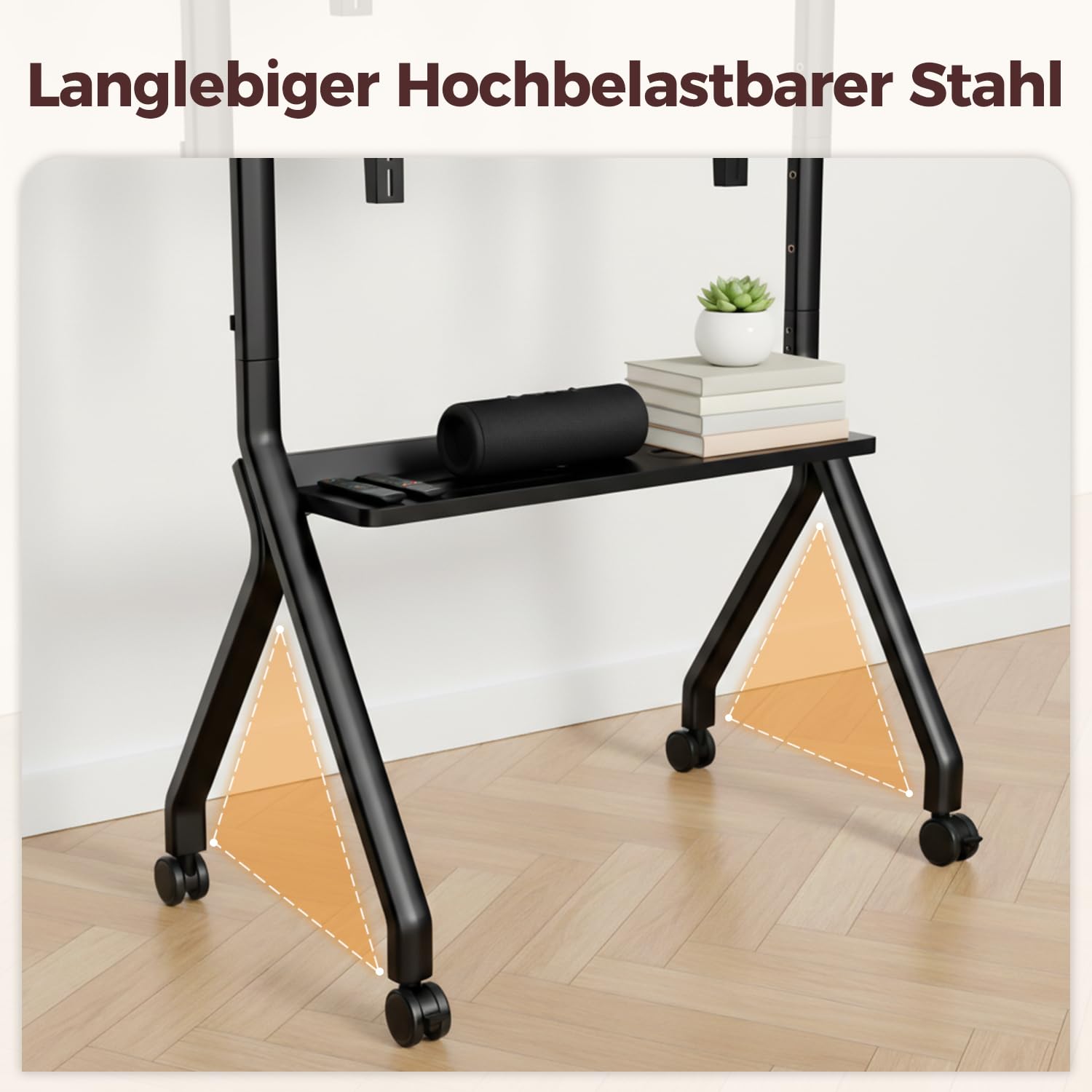 JAV Smart Board Ständer Mobiler Interaktiver Whiteboard Ständer für 47-65 Zoll Digitales Elektronisches Whiteboard Vier Feststellbare Rollen Design für Büro Klassenzimmer Zuhause